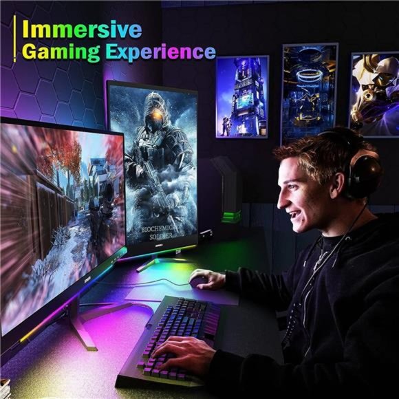 Under Monitor Light Bar, RGB Screenbar Light Desk Lamp Computer Dimmable LED Bar - Picture 5 of 5